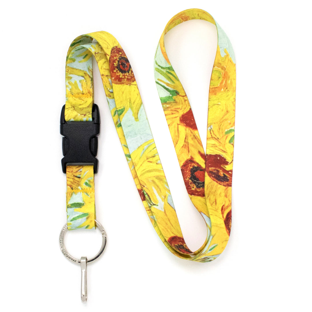 Buttonsmith Van Gogh Sunflower Premium Lanyard - Made in USA - Buttonsmith Inc.