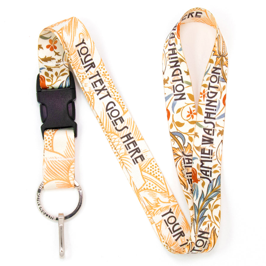 Buttonsmith William Morris Flora Custom Lanyard Made in USA - Buttonsmith Inc.