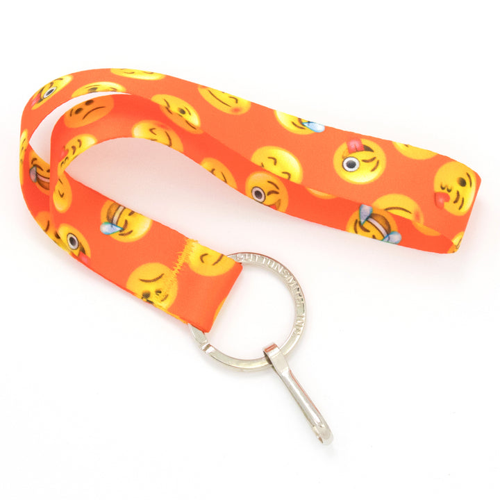 Buttonsmith Emoji Orange Wristlet Lanyard Made in USA - Buttonsmith Inc.