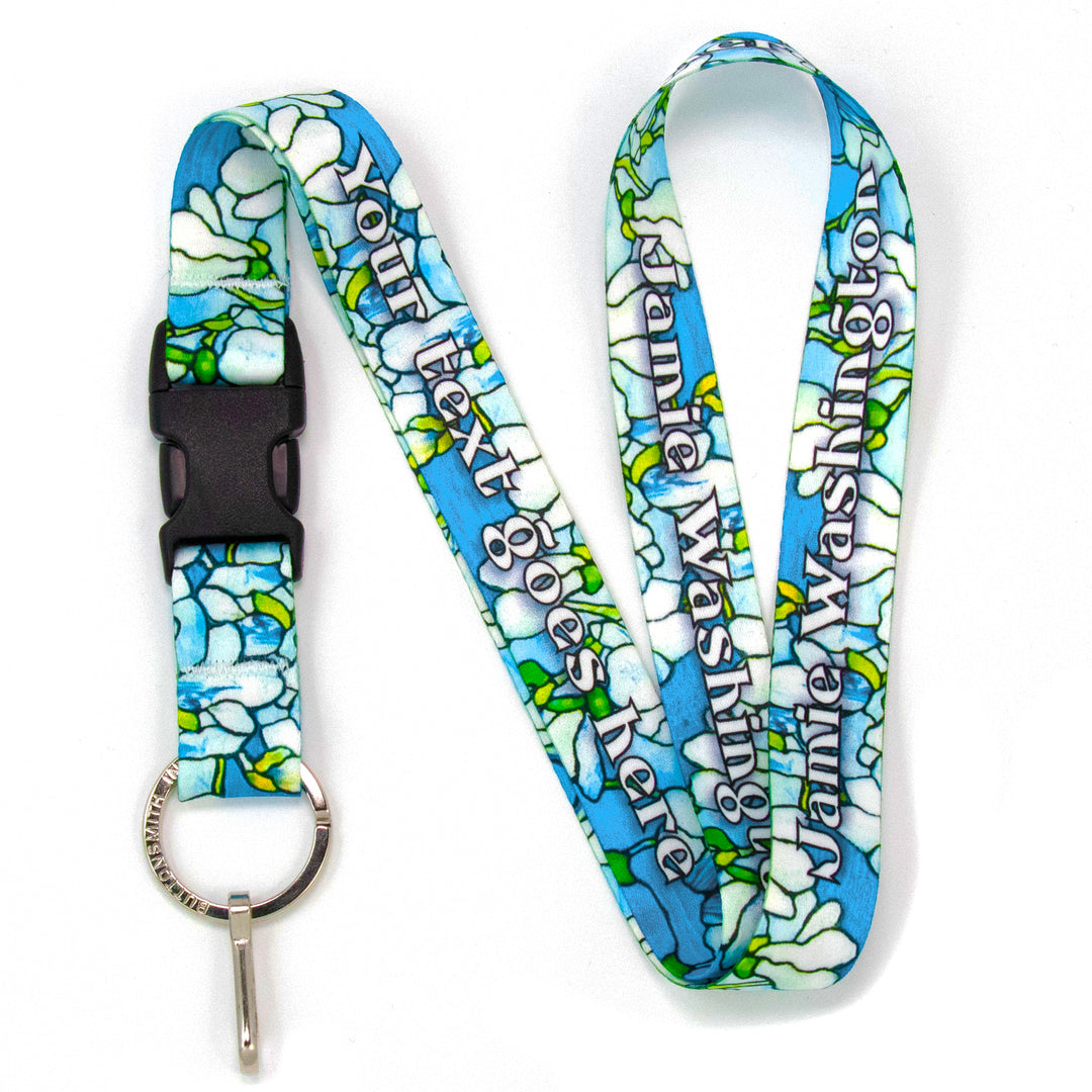 Buttonsmith Tiffany Magnolia Custom Lanyard Made in USA - Buttonsmith Inc.