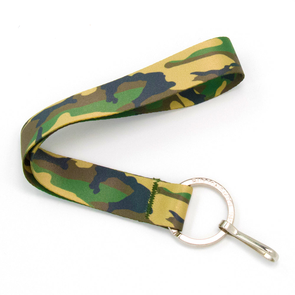 Buttonsmith Woodland Camo Wristlet Lanyard - Made in USA - Buttonsmith Inc.