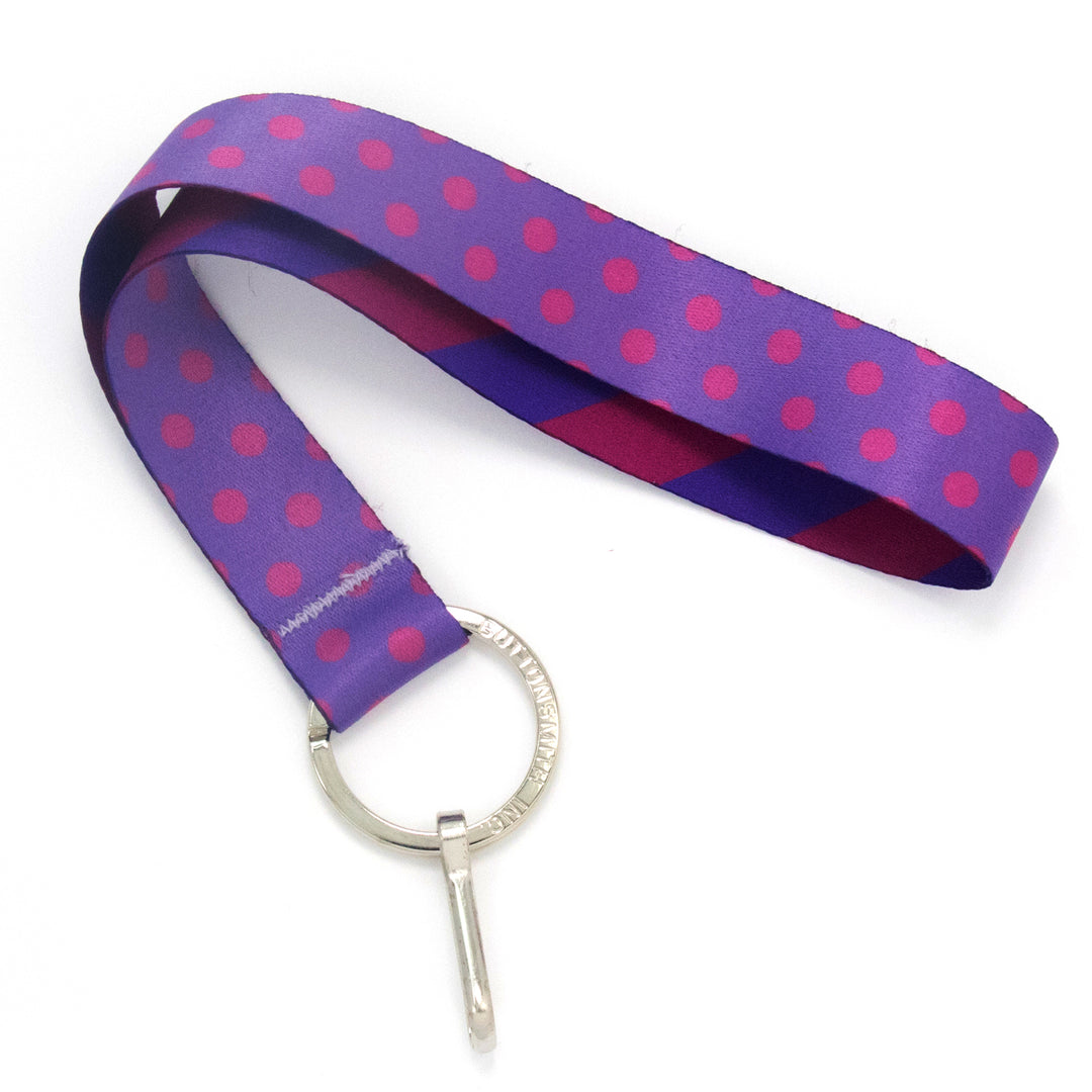 Buttonsmith Magenta Dots Wristlet Lanyard Made in USA - Buttonsmith Inc.