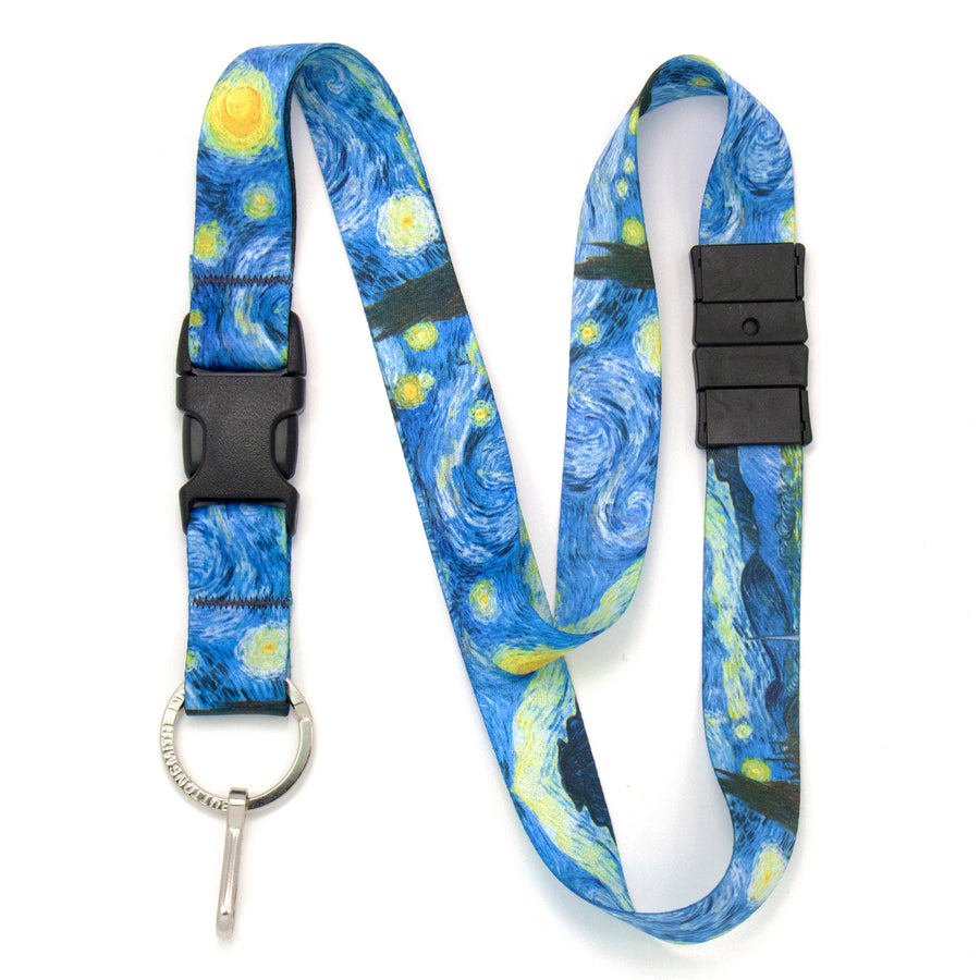 Buttonsmith Van Gogh Starry Night Breakaway Lanyard - Made in USA - Buttonsmith Inc.