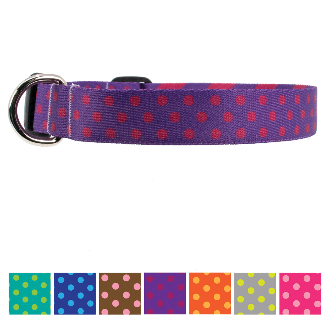 Buttonsmith Magenta Dots Dog Collar - Made in USA - Buttonsmith Inc.