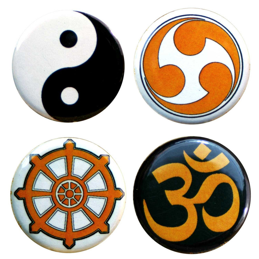 Buttonsmith® 1.25" Meditation Refrigerator Magnets - Set of 4 - Buttonsmith Inc.