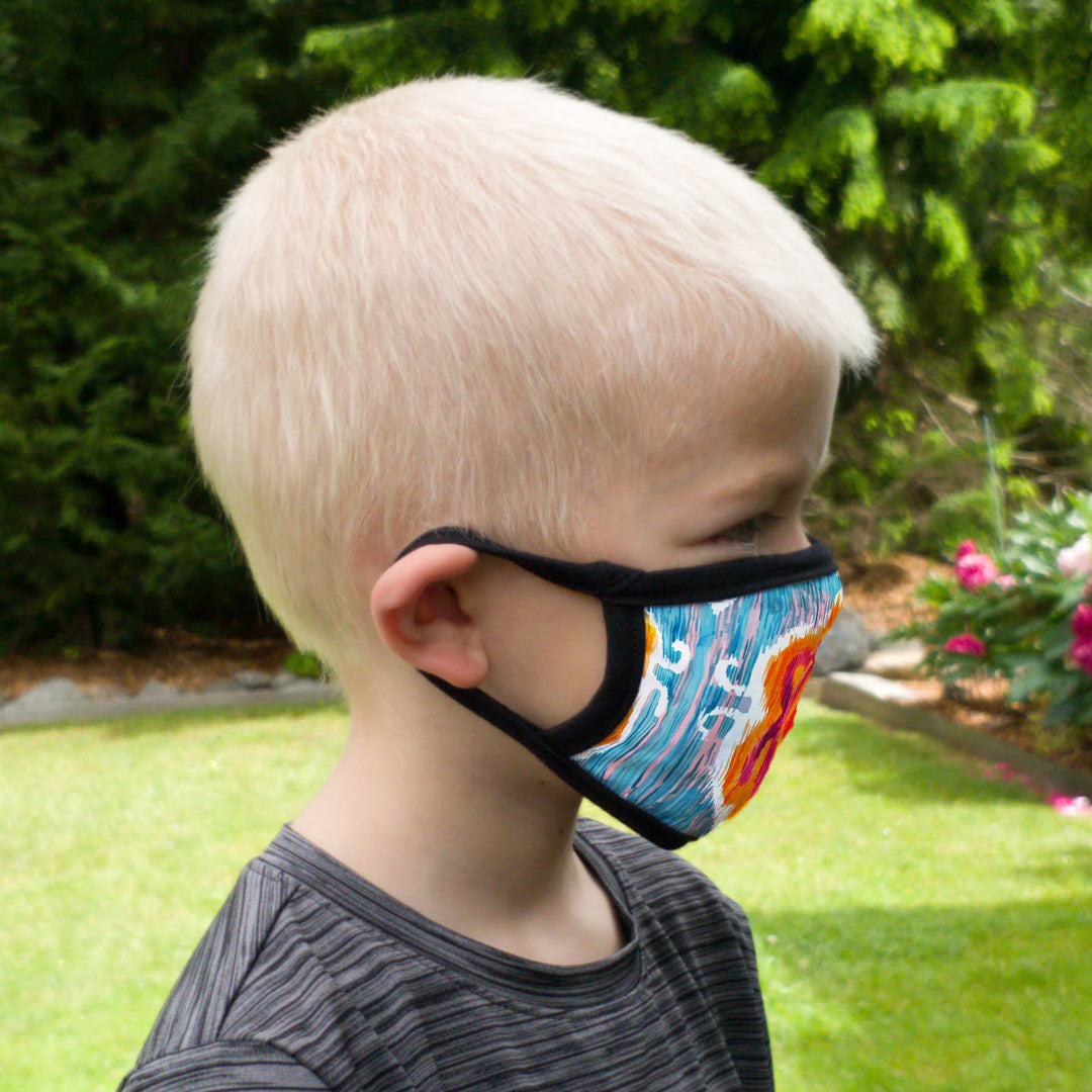 Buttonsmith Blossom Youth Adjustable Face Mask with Filter Pocket - Made in the USA - Buttonsmith Inc.