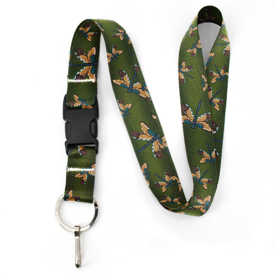 Buttonsmith Dragonflies Premium Lanyard - with Buckle and Flat Ring - Based on Rebecca McGovern Art - Officially Licensed - Made in the USA - Buttonsmith Inc.