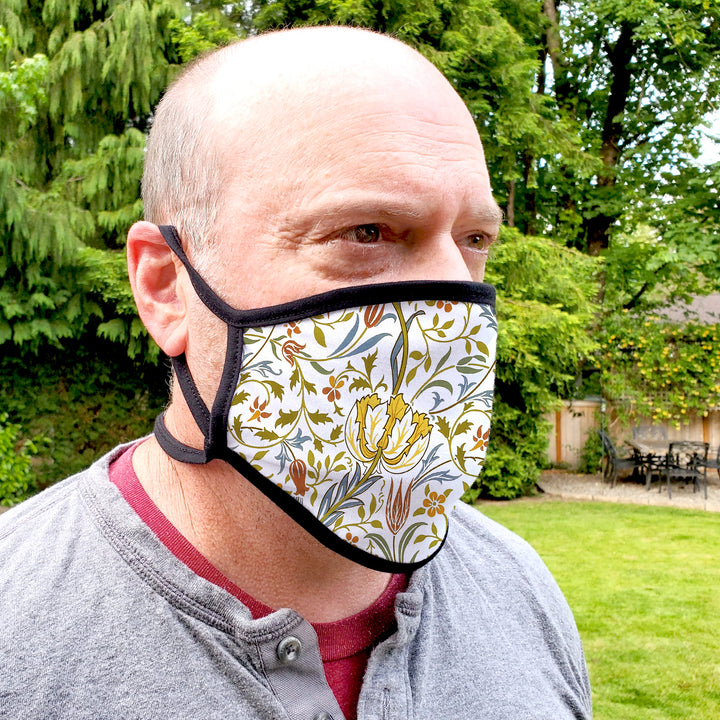 Buttonsmith William Morris Flora Adult Adjustable Face Mask with Filter Pocket - Made in the USA - Buttonsmith Inc.