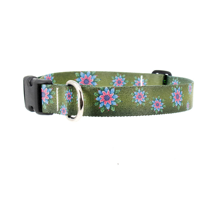 Buttonsmith McGovern Pink Rosemaling Dog Collar - Made in the USA - Buttonsmith Inc.