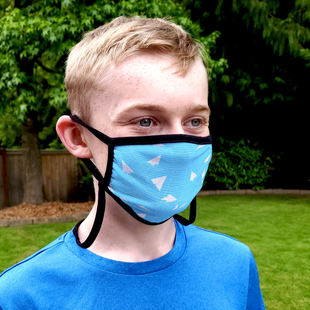 Buttonsmith Paper Airplanes Adult Adjustable Face Mask with Filter Pocket - Made in the USA - Buttonsmith Inc.