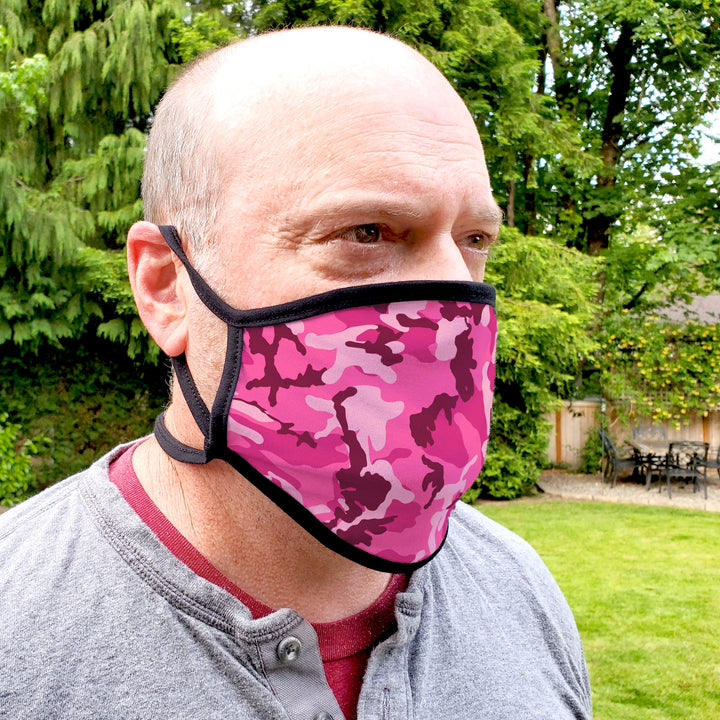 Buttonsmith Pink Camo Child Face Mask with Filter Pocket - Made in the USA - Buttonsmith Inc.