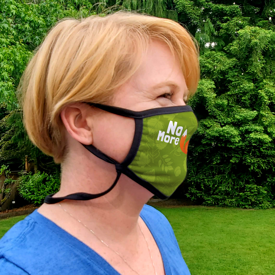 Buttonsmith No More Fox Adult XL Adjustable Face Mask with Filter Pocket - Made in the USA - Buttonsmith Inc.