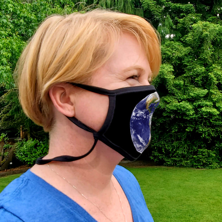 Buttonsmith Earth Adult XL Adjustable Face Mask with Filter Pocket - Made in the USA - Buttonsmith Inc.