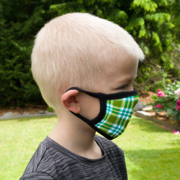 Buttonsmith Madras Child Face Mask with Filter Pocket - Made in the USA - Buttonsmith Inc.