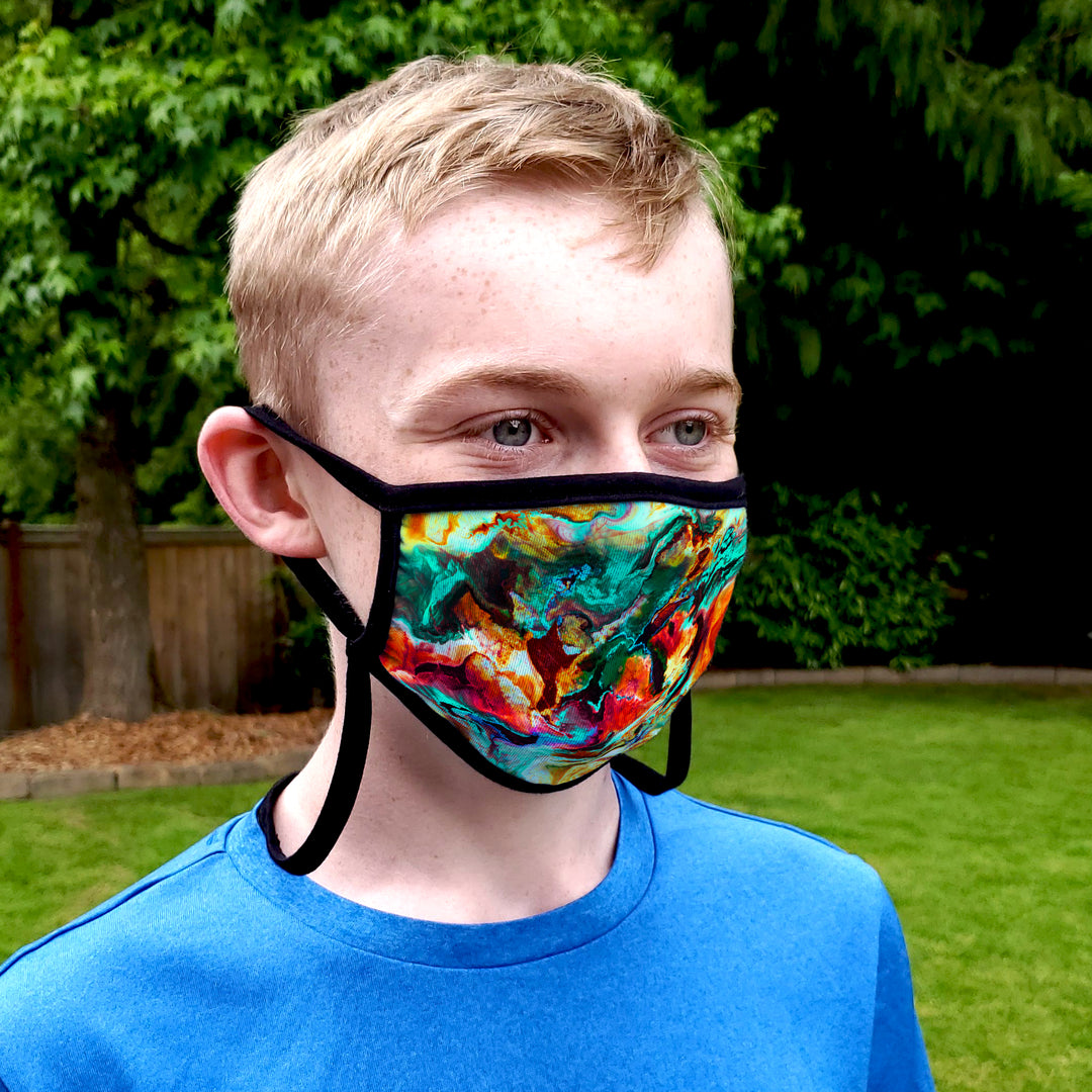 Buttonsmith Paint Youth Adjustable Face Mask with Filter Pocket - Made in the USA - Buttonsmith Inc.