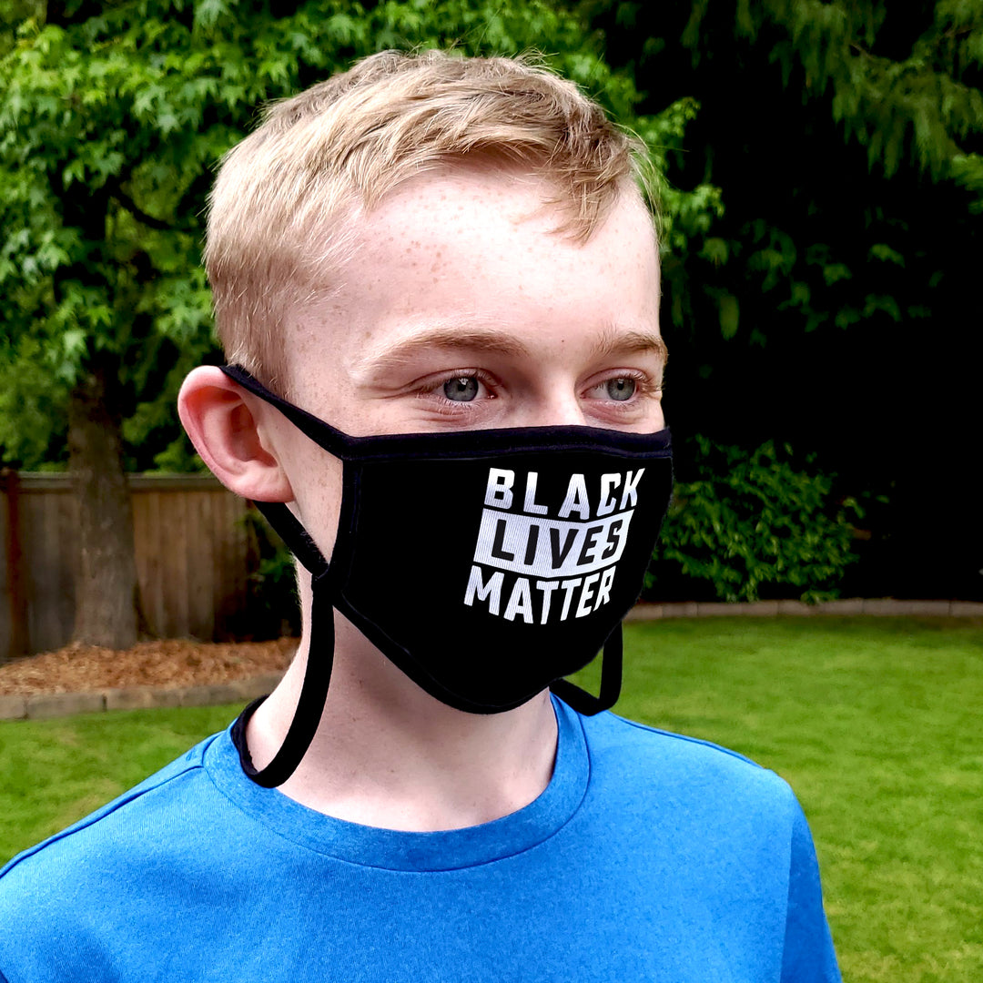 Buttonsmith Black Lives Matter Adult Adjustable Face Mask with Filter Pocket - Made in the USA - Buttonsmith Inc.