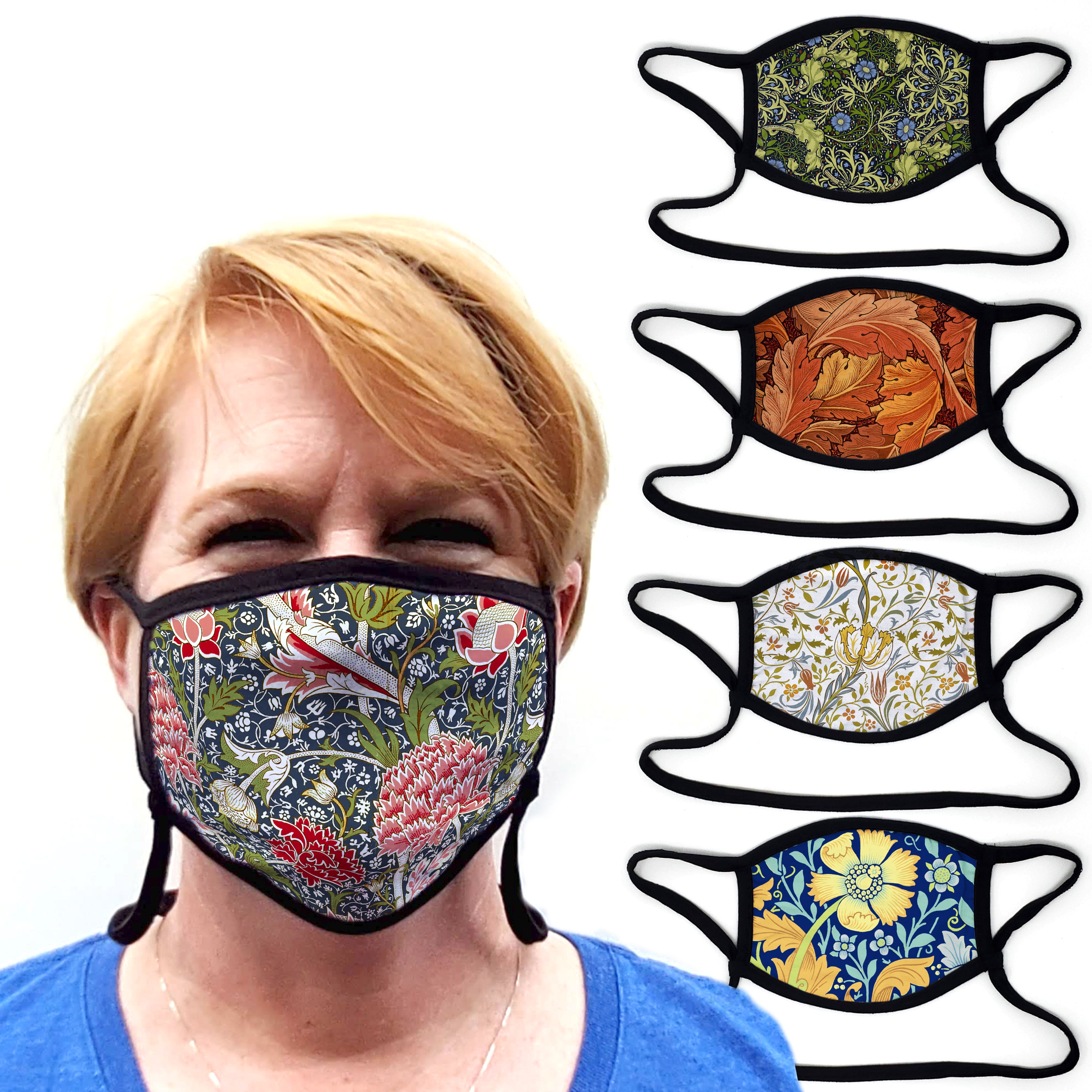 Buttonsmith William Morris William Morris - Set of 5 Youth Adjustable Face Mask selling with Filter Pocket - Made in the USA