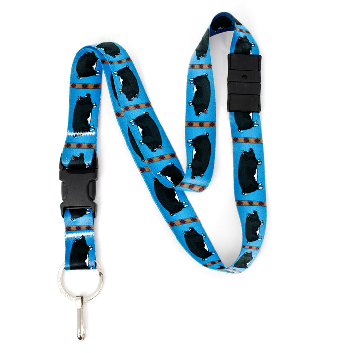 Buttonsmith Pig Breakaway Lanyard - with Buckle and Flat Ring - Based on Rebecca McGovern Art - Officially Licensed - Made in the USA - Buttonsmith Inc.