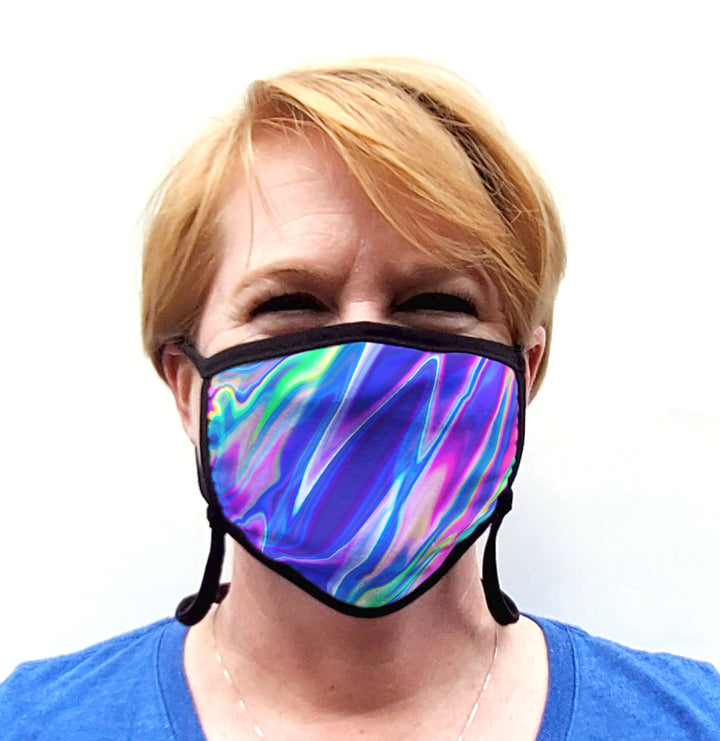 Buttonsmith Hologram Adult Adjustable Face Mask with Filter Pocket - Made in the USA - Buttonsmith Inc.