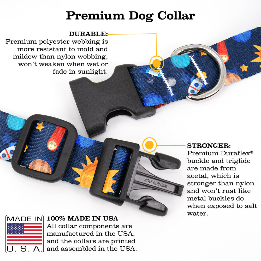 Buttonsmith Space Cadet Dog Collar - Made in the USA - Buttonsmith Inc.