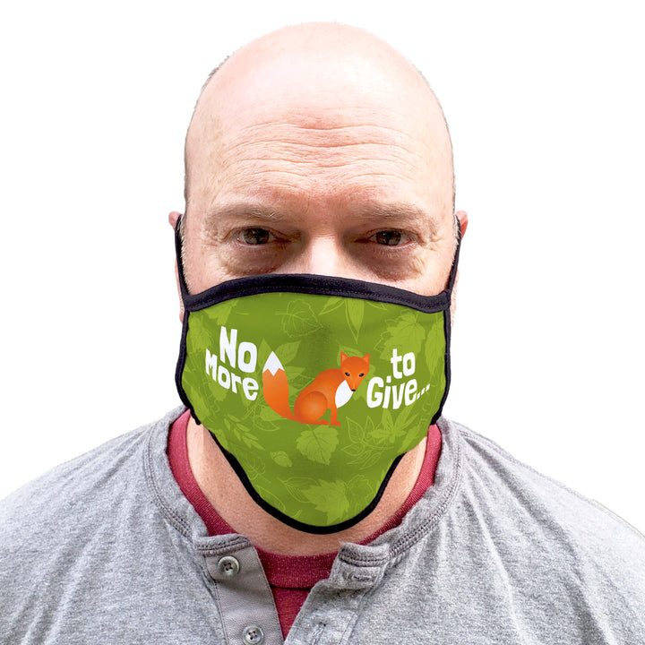 Buttonsmith No More Fox Adult XL Adjustable Face Mask with Filter Pocket - Made in the USA - Buttonsmith Inc.