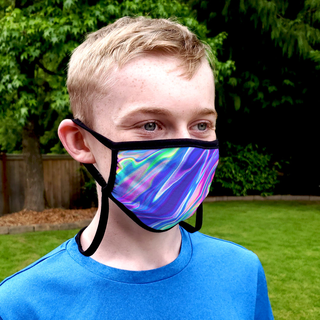 Buttonsmith Hologram Adult Adjustable Face Mask with Filter Pocket - Made in the USA - Buttonsmith Inc.